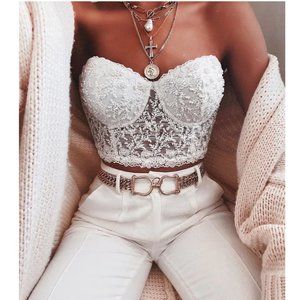 Pretty In Pearls Hand Beaded Bustier